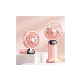 Byanes Mini Taşınabilir Dijital Fan, Sessiz Çalışma, 5 Hız, Kompakt ve Şarjlı