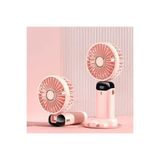 Byanes Mini Taşınabilir El Fanı, 5 Kademeli, Dijital LED Göstergeli, Şarjlı Vantilatör
