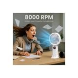 Byanes Mini Turbo Fan, Taşınabilir ve Çok Kademeli Şarjlı Vantilatör