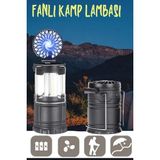 Byanes Portatif LED El Feneri ve Kamp Lambası, Vantilatörlü ve Pilli Tasarım