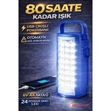 Byanes Şarjlı Kamp Feneri 24 LED USB Powerbank 6V 4AH Akü Acil Durum Işığı