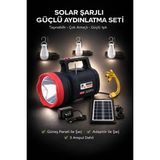 Byanes Solar Şarjlı Kamp Feneri 3 Ampul Set, LED Acil Durum Aydınlatması