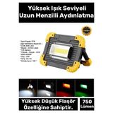 Byanes Su Geçirmez Powerbank 4400MAH, Dönebilen, 750 Lümen Işık, Şarjlı Lamba