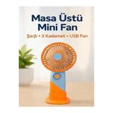 Byanes Taşınabilir Mini El Fanı, 3 Kademeli, Sessiz, Standlı Vantilatör