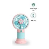 Byanes Taşınabilir Mini Fan, Şarjlı Soğutucu ve Telefon Standı, Çiçek Desenli