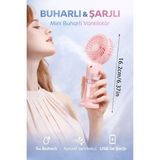 Byanes Taşınabilir Mini Vantilatör El Fanı, Su Buharlı, Şarjlı, Masaüstü, 3 Hız