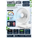 Byanes Taşınabilir Mini Vantilatör, Type-C Şarjlı, Masaüstü, 4 Mod Hız