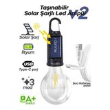 Byanes Taşınabilir Solar LED Kamp ve Bahçe Lambası, 10W, Askılı, Dayanıklı, V2