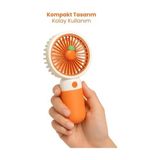 Byanes Taşınabilir USB Mini Fan, Meyve Figürlü, Şarjlı, Telefon Standı, Hafif ve Güçlü