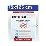 Byanes Tek Kanatlı Hazır Pencere Sinekliği 75X125CM Cırtlı-Yapışkanlı Tak Çıkar Kolay Montajlı Sineklik