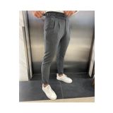BYATA MENS STYLE Italyan Kesim Kemerli Açık Gri Kumaş Pantolon