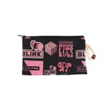 BYBAG Blackpink K-Pop Desenli Kalemlik Fermuarlı Makyaj Çantası Orta Boy 12cm X 20cm SİYAH_BLACKPINK_ORTA_MAKYAJ