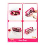 BYBAG Love Aşk Sevgi Desenli Renkli Şeffaf PVC Makyaj Seyahat Kozmetik Ecza Bebek Deniz Çantası