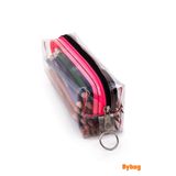 BYBAG Siyah Pembe Blackpink Fermuarlı Kaliteli PVC Şeffaf Kalemlik Makyaj Çantası Kalem Kutusu SİYAHPEMBE_ŞEFFAF_PVC_KALEMLİK