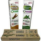 Bybars Diş Bakim Seti Sensitive Diş Macunu Misvak Ağaci Özlü, Aloe Vera Propolis Ekstraktli - Sensitive Herbal Diş Macunu Yeşilçay, Ekinezya, Nane Ekstraktli - 2 Adet Bambu Diş Firçasi