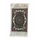 Bybars El Yapımı Osmanlı Desenli Mini Kilim 20X33 Cm – Dekoratif Masa Üstü Kilim – Türk Motifli Geleneksel Ev Dekoru – Püsküllü Vintage Mini Halı (Kahverengi Odaklı 8) Vitrin