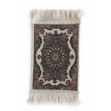 BYBARS El Yapımı Osmanlı Desenli Mini Kilim 20x33 cm – Dekoratif Masa Üstü Kilim – Türk Motifli Geleneksel Ev Dekoru – Püsküllü Vintage Mini Halı (Kahverengi Odaklı 8)