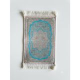 BYBARS El Yapımı Osmanlı Desenli Mini Kilim 20x33 cm – Dekoratif Masa Üstü Kilim – Türk Motifli Geleneksel Ev Dekoru – Püsküllü Vintage Mini Halı (Mavinin Asaleti 11)