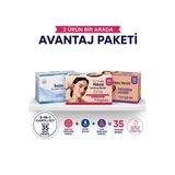 BYBARS PUREGLEAM Kadın Bakım ve Seyahat Seti 35 Mendil (10 Makyaj + 10 İntim + 15 Oje Temizleme Mendili)