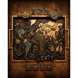 BYBARS Vintage Dünya Haritası Duvar Dekoru 40x50 cm – 3 mm Forex Tablo Retro Altın Siyah Tasarım