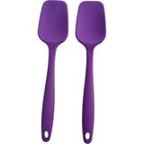 Bybirgül Büyük Boy Silikon Mor Yanmaz Yapışmaz Düz Spatula Mor 2 Li Set