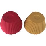 Bybirgül Pink Rose Sarı+Kırmızı 12 Li Silikon Mini Kek Browni Kalıbı ,muffin Kalıbı 12 Adet ,airfryer Uyumludur - Sarı - Kırmızı