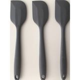 Bybirgül Pink Rose Yanmaz Yapışmaz Silikon Yassı Spatula ,hamur Sıyırıcı 3lü Set Antrasit