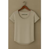 BYBÜLENT Gri Erkek Özel Üretim Dar Kesim Geniş Pis Yaka Alt Oval Kesim Slim Tişört T-shirt