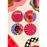 BYC TÜRKİYE Amore Mio 4’lü Bardak Altlığı Seti 9 cm , 3 mm Mdf Ahşap, UV Dijital Baskı