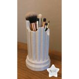 bycaeldesign Granit Desenli Sütun Kalemlik - Makyaj fırçalığı organizer / Dekoratif Ürün