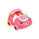BYCEGU 00052 PEMBE RENK NOSTALJİK MODEL OYUNCAK SESLİ VE IŞIKLI ARABALI MODEL OYUNCAK TELEFON