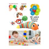 BYCEGU 1 ADET ESNEK SÖKÜLEBİLİR OYUNCAK TIRTIL 10 ADET HAVUZ TOPU 1 ADET OYUNCAK MARAKAS OYUN AKTİVİTE