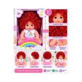 BYCEGU 23 cm Renkli Afro Kıvırcık Saçlı Oyuncak Bebek – Tütü Etekli Et Bebek 3+ Yaş