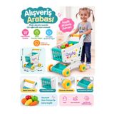 BYCEGU Çocuk Oyuncak Alışveriş Arabası – Geniş Sepetli, Alt Bölmeli, Tekerlekli Market Arabası Rol Yapma Oyuncağı