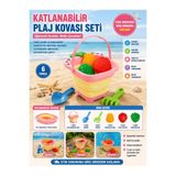 BYCEGU Katlanabilir Çilek Model Oyuncak Kum Kovası Oyuncak Plaj Kovası Kürek Tırmıklı