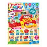 BYCEGU KIRMIZI RENK BOL AKSESUARLI OYUNCAK YAZARKASA SÜPER MARKET YAZAR KASA OYUN AKTİVİTE SETİ