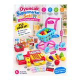 BYCEGU OYUNCAK YAZAR KASA MARKET ARABASI FİLEDE MEYVE SEBZE OYUNCAK MARKET ALIŞVERİŞ SETİ 3LÜ SET