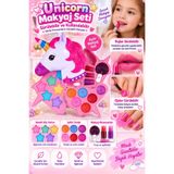BYCEGU Unicorn Makyaj Seti Sürülebilir Ruj ve Ojeler Renkli Far Paletli Çocuk Güzellik Oyun Seti