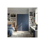BYCİNO CENOVA 4 KAPAKLI 2 ÇEKMECELİ MODERN TASARIM MDF MEMBRAN KAPAK LAMBİRİ LACİVERT GARDIROP