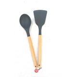 Bycomo By Como 2 Parça Bambu Saplı Silikon Kaşık Spatula Seti