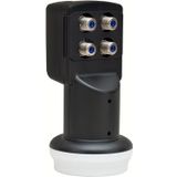 BYCONNERS Full Ultra HD 3D 4K Uyumlu Yağmur Korumalı İkili Quad 4 li Çanak Uydu Lnb + F Konnektör Takılı Hazır Uydu Kablosu (KABLOSUZ)