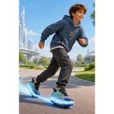 ByCukurovaFrango Işıklı Şarjlı Erkek Çocuk 4 Tekerlekli Mavi Günlük Sneaker Frenli Patenli Ayakkabı