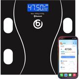 Bydiz BY-180 Akıllı Bluetooth Tartı: Vücut Yağ, Kas, Su Ölçer Mobil Uygulama Destekli 180kg Dijital Baskül - Siyah