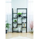 Bye Concept More DEKORATİF SİYAH METAL KİTAPLIK 12 RAFLI ÜNİTE ÇOK AMAÇLI STAND SALON VE ÇALIŞMA ODASI DÜZENLEYİCİ