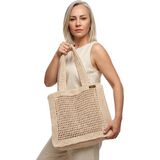 Byemelika El Örmesi, File Detay Yazlık Omuz Çantası - 38x13x34h - Krem