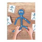 BYENS Mavi Ahşap Eğitici Oyuncak Montessori Çöp Adam Ahşap Oyuncak Ahşap Aktivite