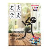BYENS Siyah Ahşap Oyuncaklar Eğitici Montessori Çöp Adam Ahşap Oyuncak Ahşap Aktivite Eğitici Oyuncak