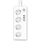 Byes Onvec BY71-106 Akıllı Grup Priz 4'lü 4 USB Wi-Fi Akım Korumalı 1.8 Metre - Beyaz