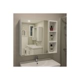 Bygolden Aynalı Banyo Dolabı Tek Kapaklı Raflı Asma Dolap Banyo Havlu Dolabı Aynalı Dolap Banyo Rafı