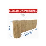 Bygolden Hasır Balkon Çiti 60 cm x 2.50 Metre - Dekoratif Bambu Bahçe ve Korkuluk Brandası + Bağlantı Klipsli